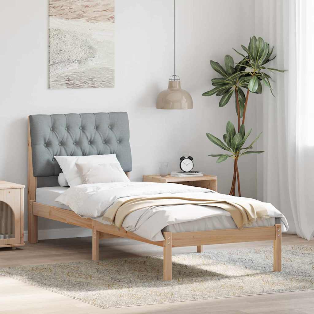 Sengestel med Polstret Hovedgavl Brun 75 x 190 cm