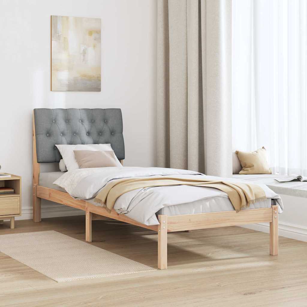 Sengestel med Polstret Hovedgavl Brun 75 x 190 cm