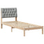 Sengestel med Polstret Hovedgavl Brun 75 x 190 cm