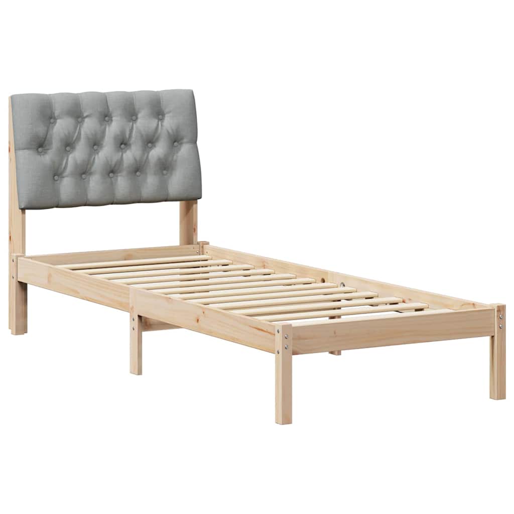Sengestel med Polstret Hovedgavl Brun 75 x 190 cm