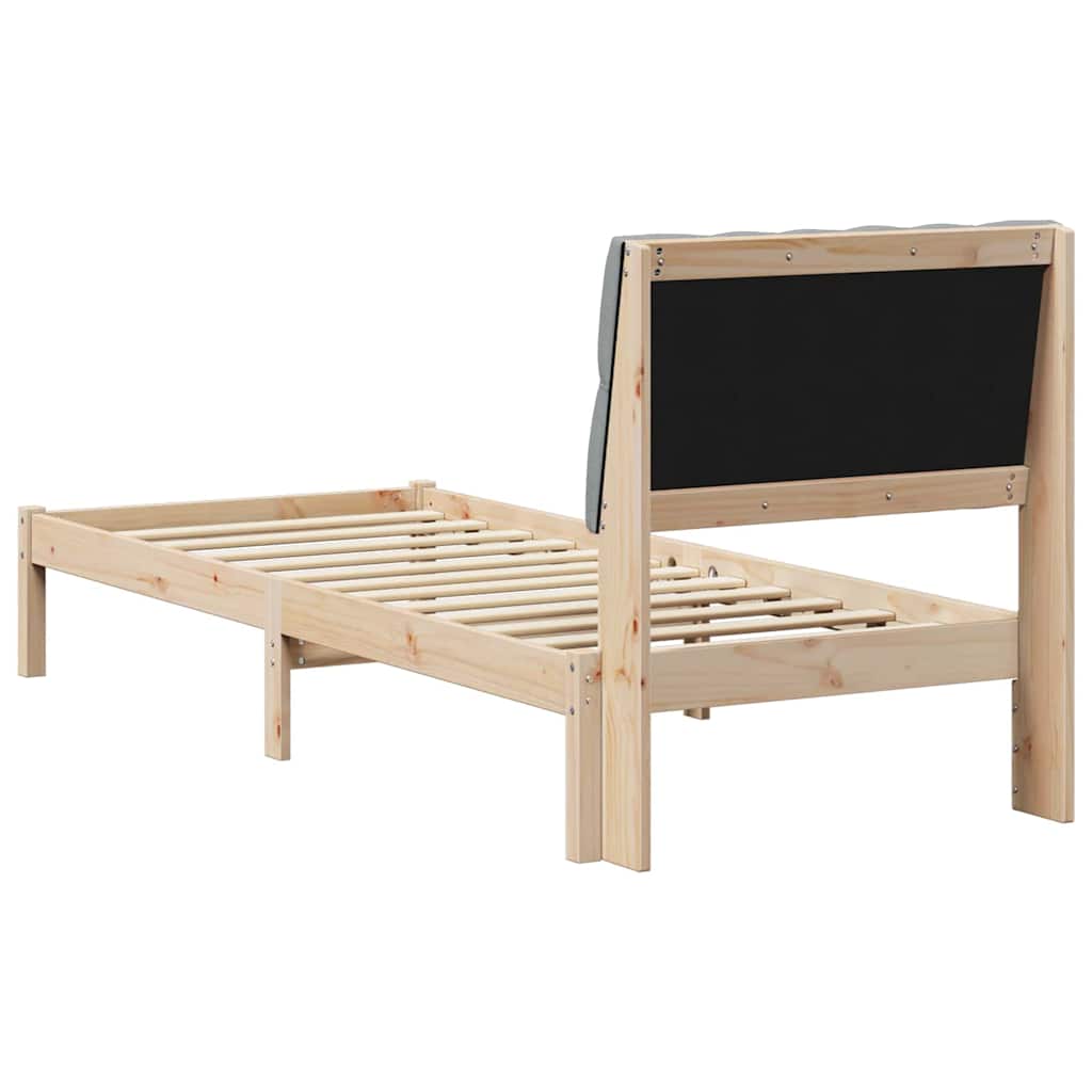 Sengestel med Polstret Hovedgavl Brun 75 x 190 cm