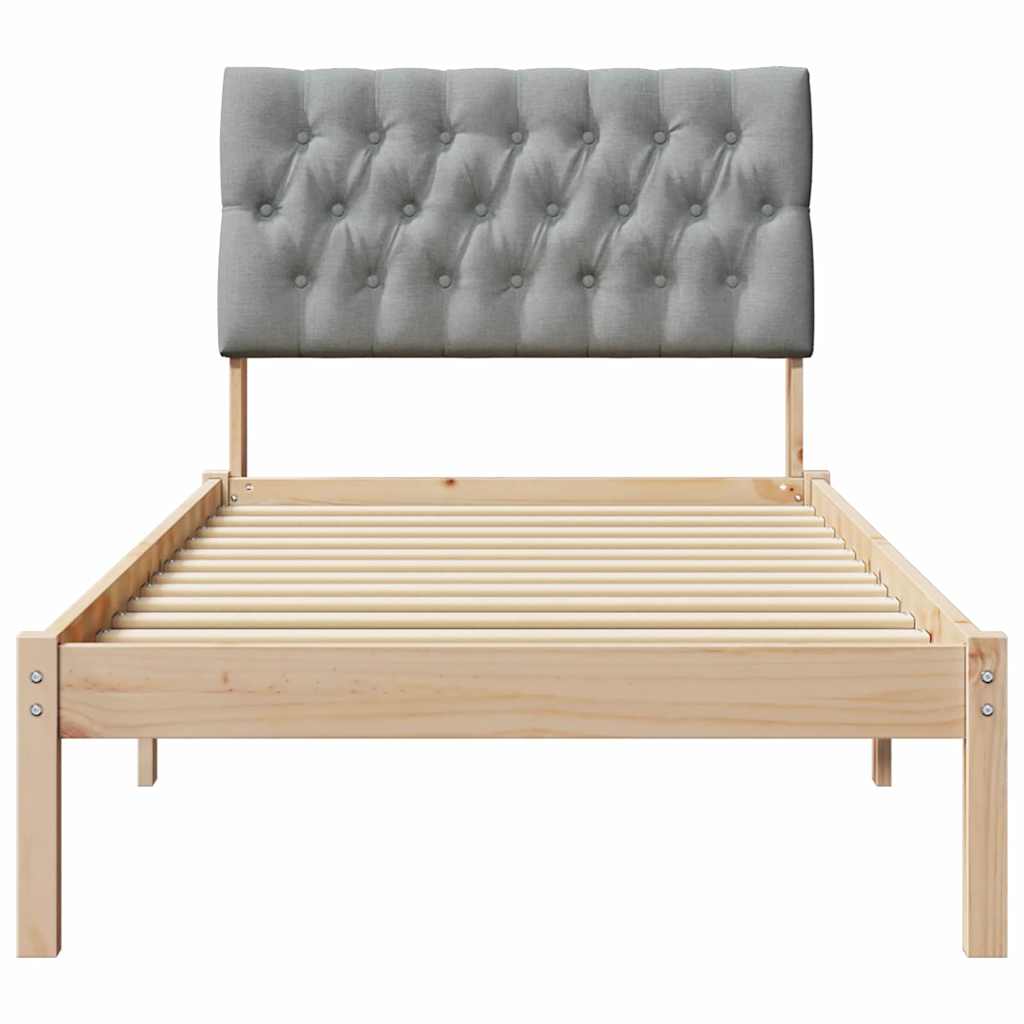 Sengestel med Polstret Hovedgavl Brun 75 x 190 cm