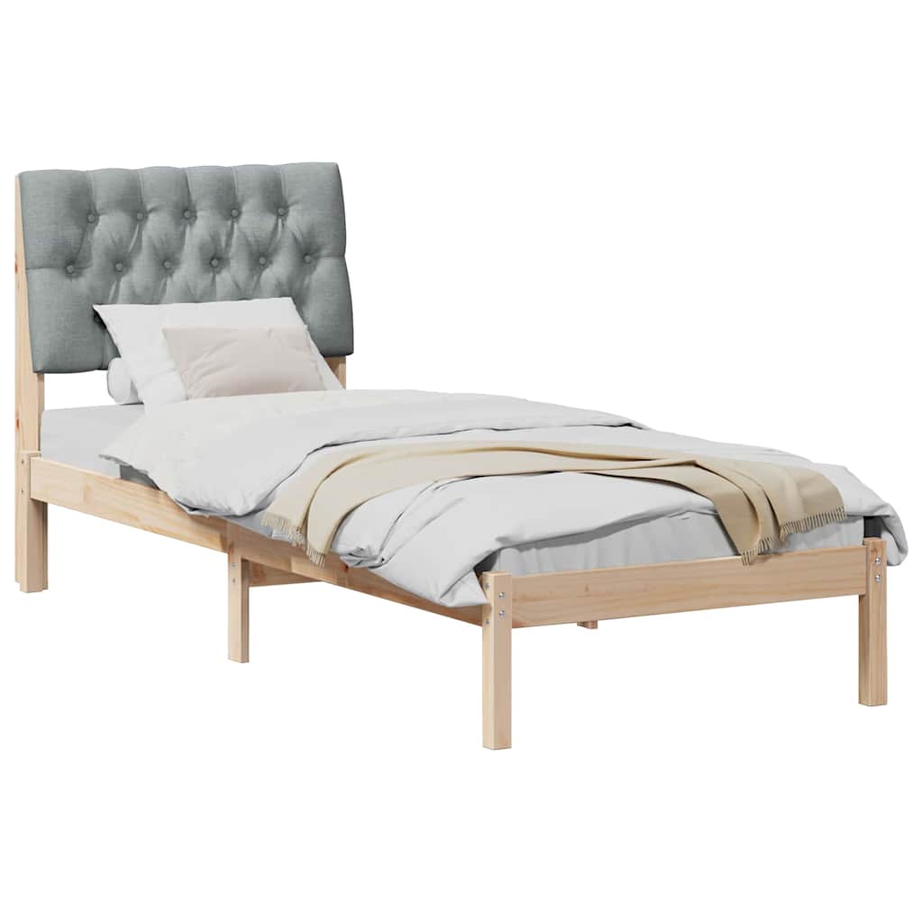 Sengestel med Polstret Hovedgavl Brun 75 x 190 cm