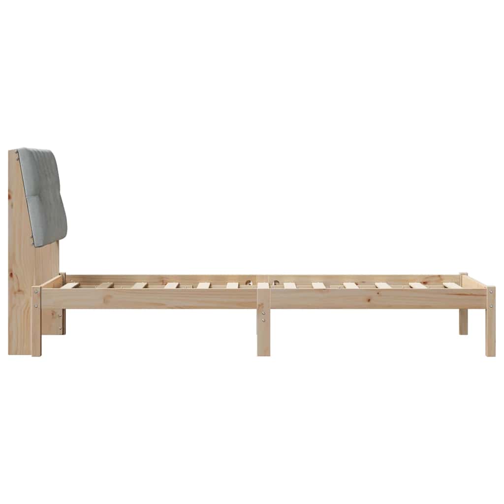 Sengestel med Polstret Hovedgavl Brun 75 x 190 cm