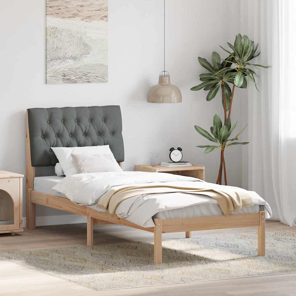 Sengestel med Polstret Hovedgavl Brun 75 x 190 cm