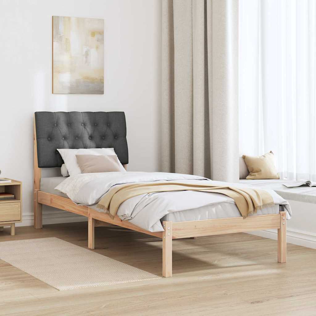Sengestel med Polstret Hovedgavl Brun 75 x 190 cm