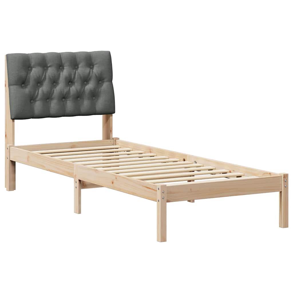 Sengestel med Polstret Hovedgavl Brun 75 x 190 cm