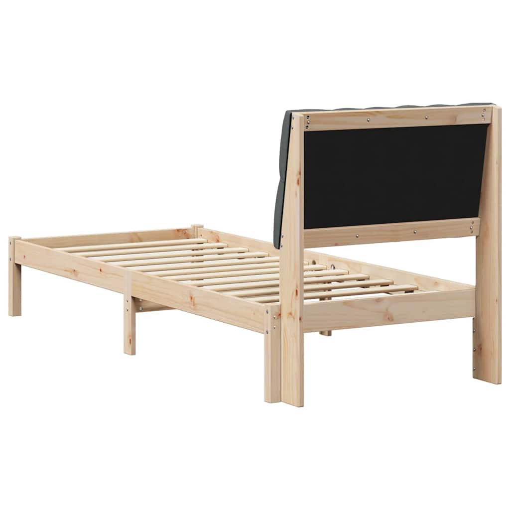 Sengestel med Polstret Hovedgavl Brun 75 x 190 cm