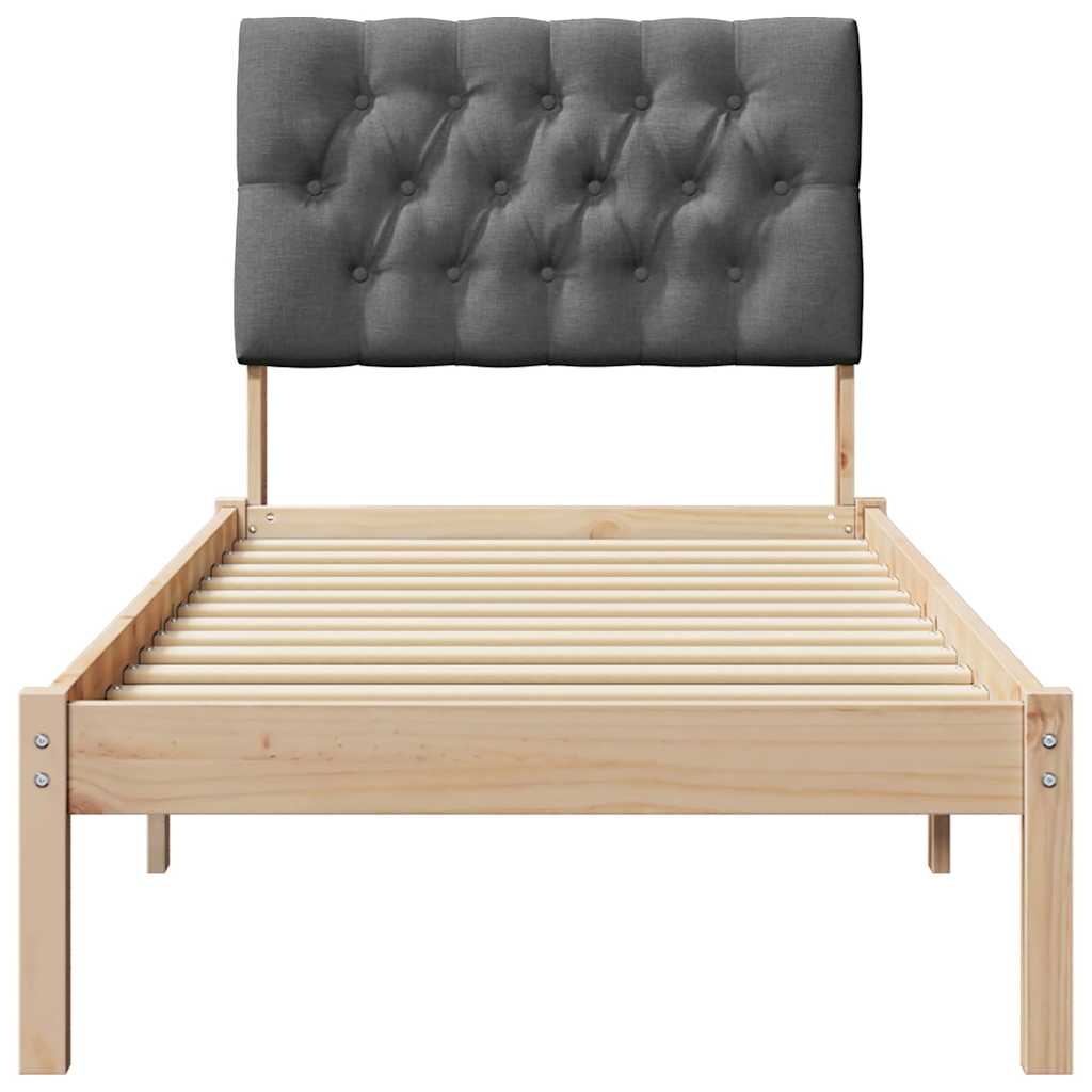 Sengestel med Polstret Hovedgavl Brun 75 x 190 cm