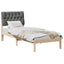 Sengestel med Polstret Hovedgavl Brun 75 x 190 cm