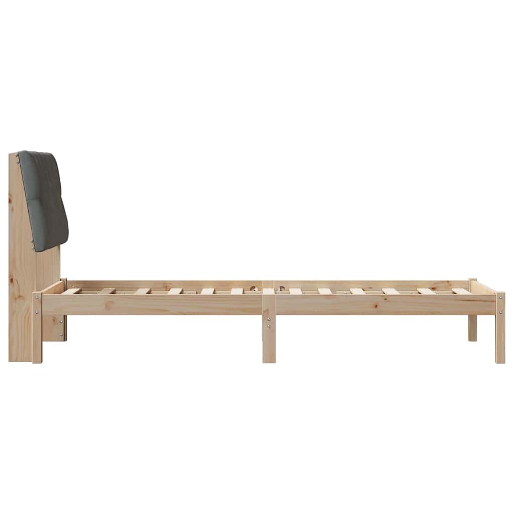Sengestel med Polstret Hovedgavl Brun 75 x 190 cm