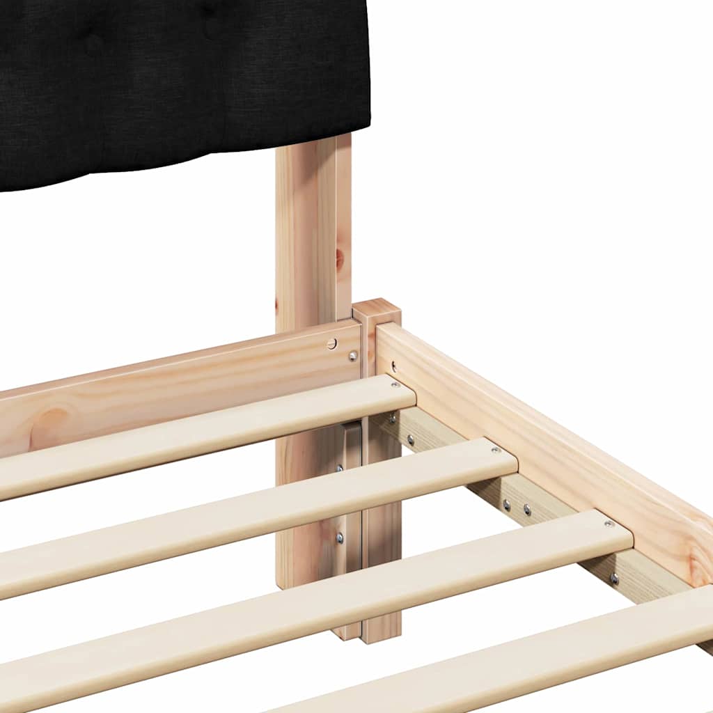 Sengestel med Polstret Hovedgavl Brun 75 x 190 cm