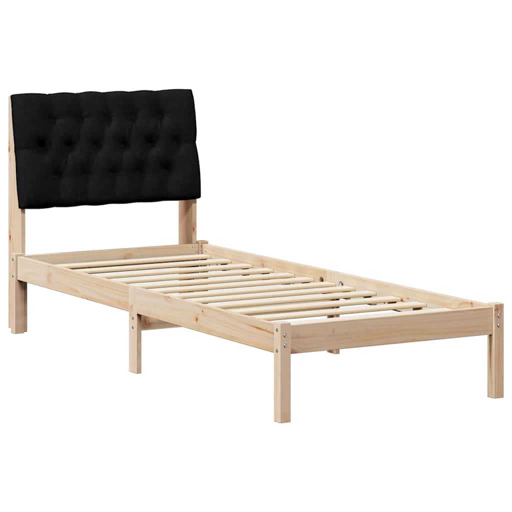 Sengestel med Polstret Hovedgavl Brun 75 x 190 cm