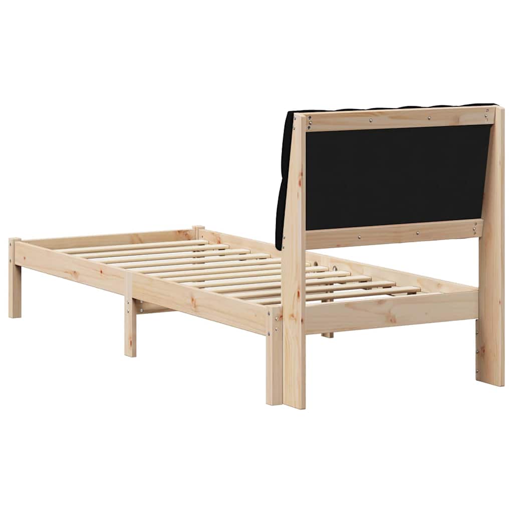 Sengestel med Polstret Hovedgavl Brun 75 x 190 cm