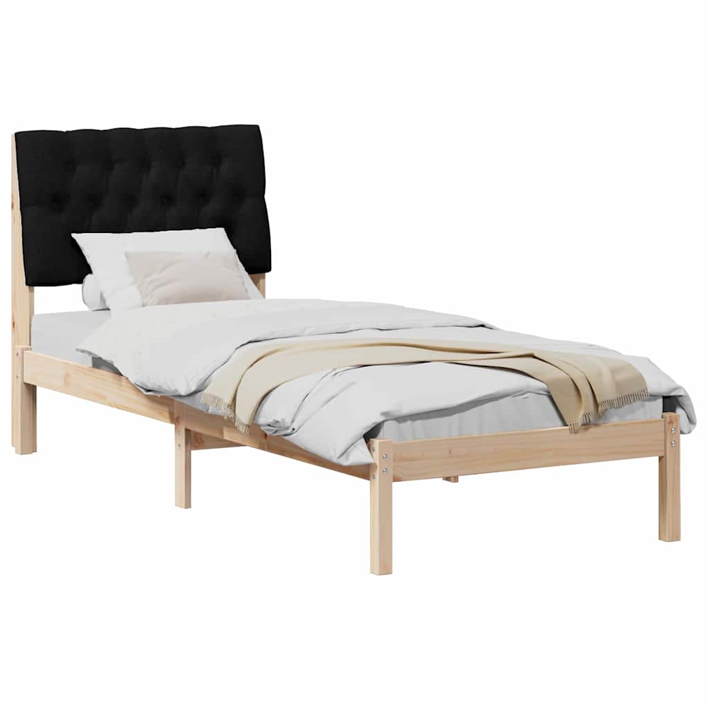 Sengestel med Polstret Hovedgavl Brun 75 x 190 cm