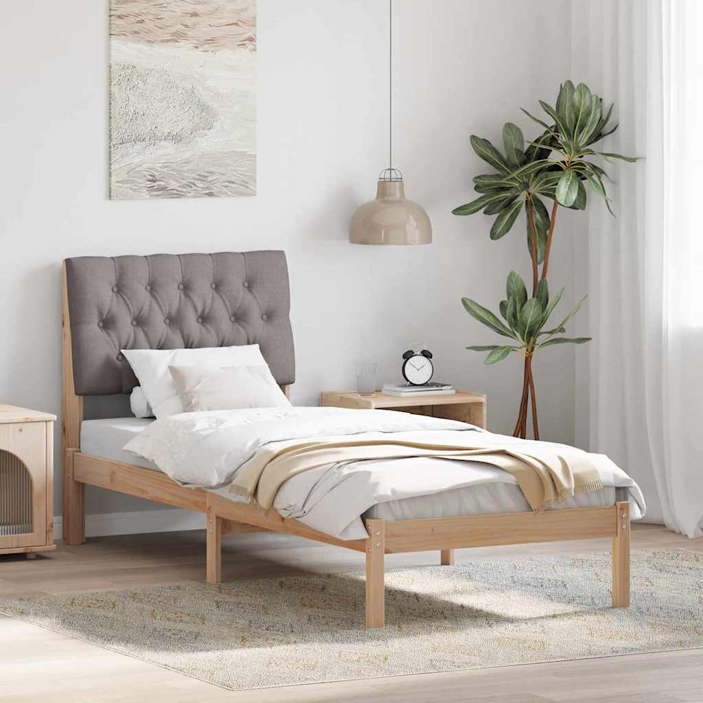 Sengestel med Polstret Hovedgavl Brun 75 x 190 cm