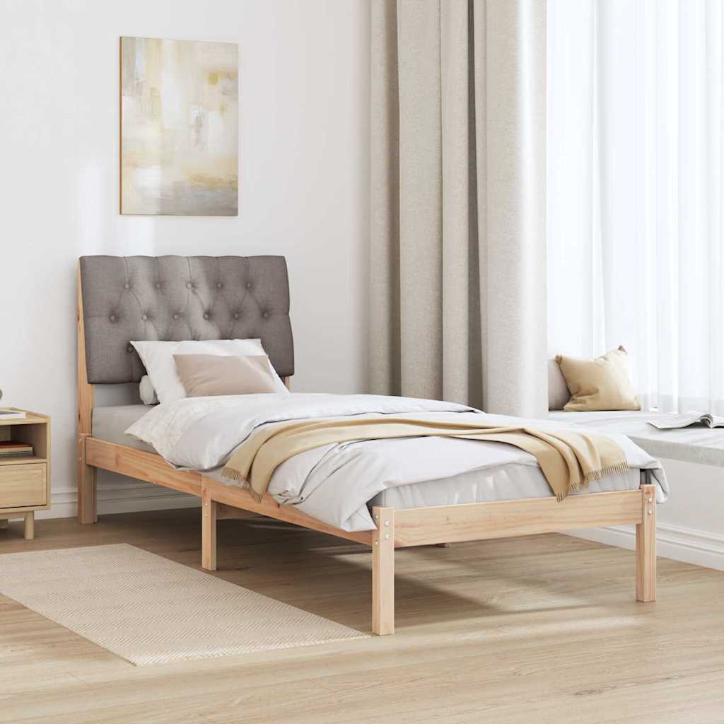 Sengestel med Polstret Hovedgavl Brun 75 x 190 cm