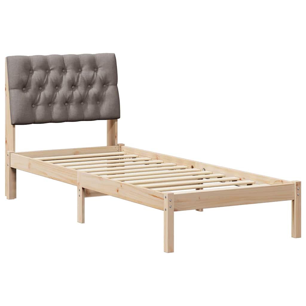 Sengestel med Polstret Hovedgavl Brun 75 x 190 cm
