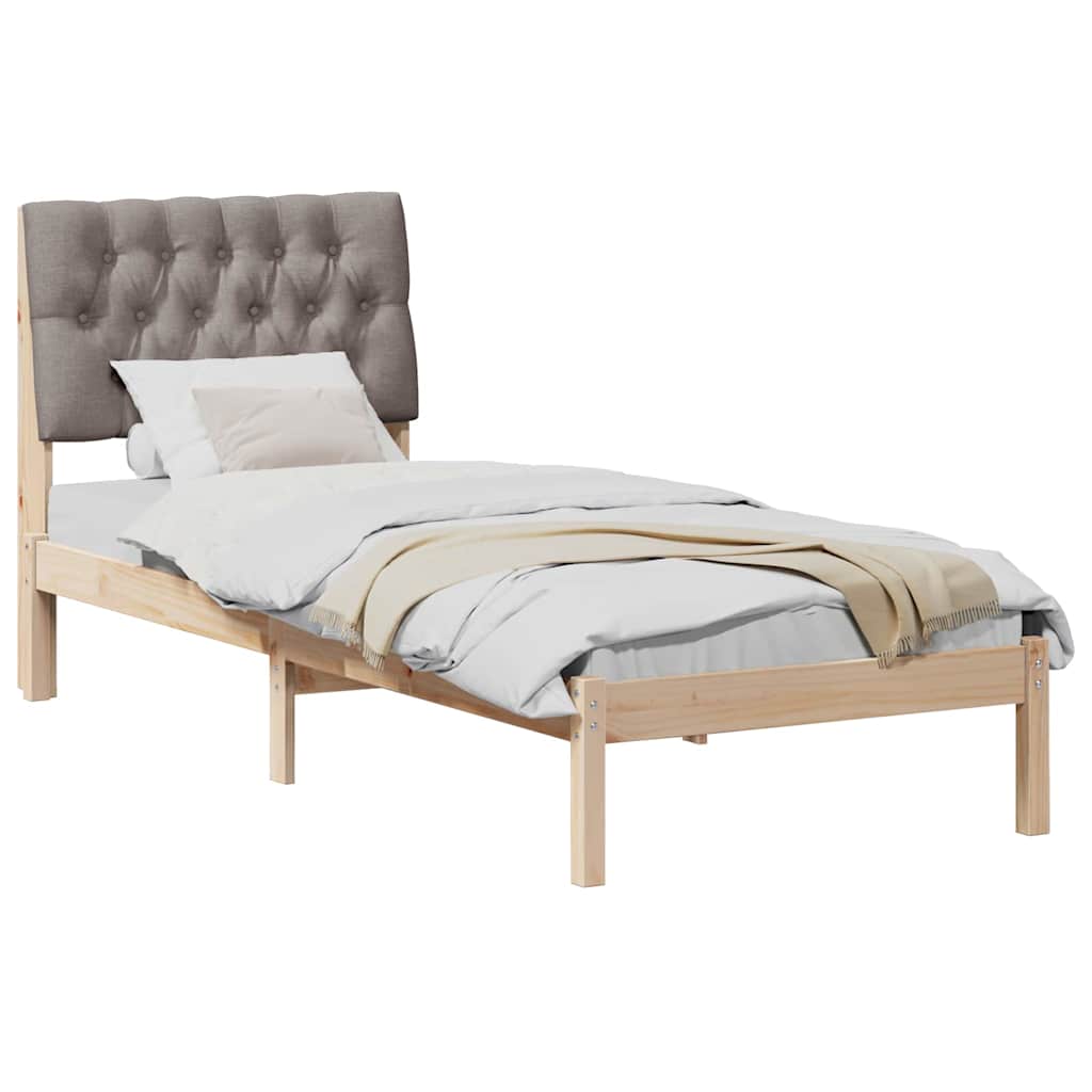 Sengestel med Polstret Hovedgavl Brun 75 x 190 cm