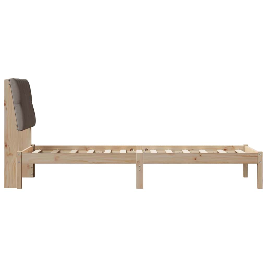 Sengestel med Polstret Hovedgavl Brun 75 x 190 cm