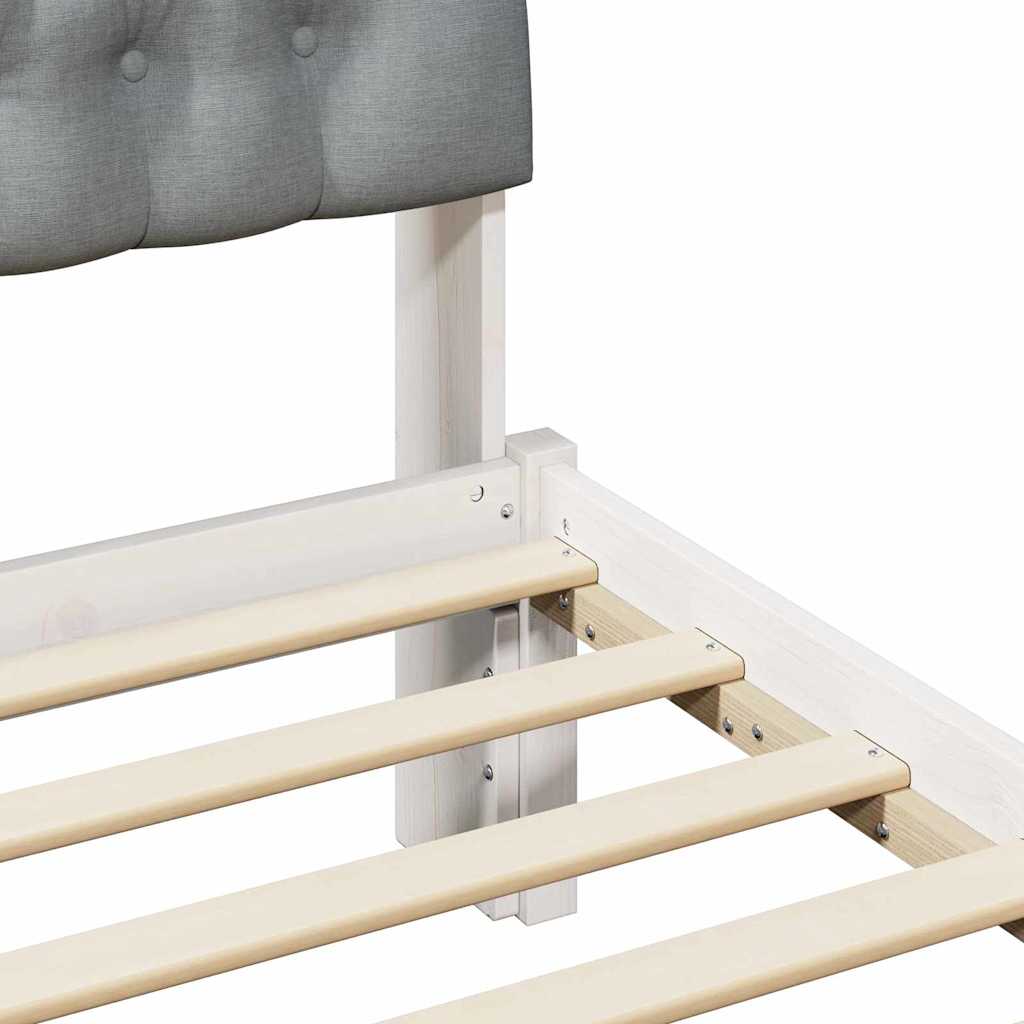 Sengestel med Polstret Hovedgavl Hvid 75 x 190 cm