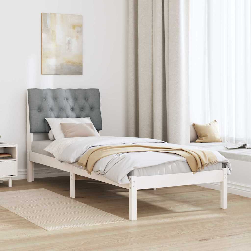 Sengestel med Polstret Hovedgavl Hvid 75 x 190 cm
