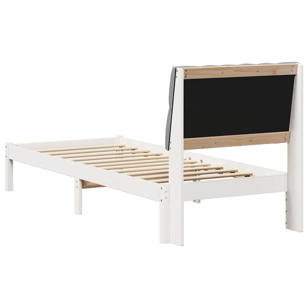Sengestel med Polstret Hovedgavl Hvid 75 x 190 cm