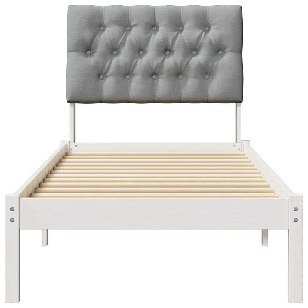 Sengestel med Polstret Hovedgavl Hvid 75 x 190 cm