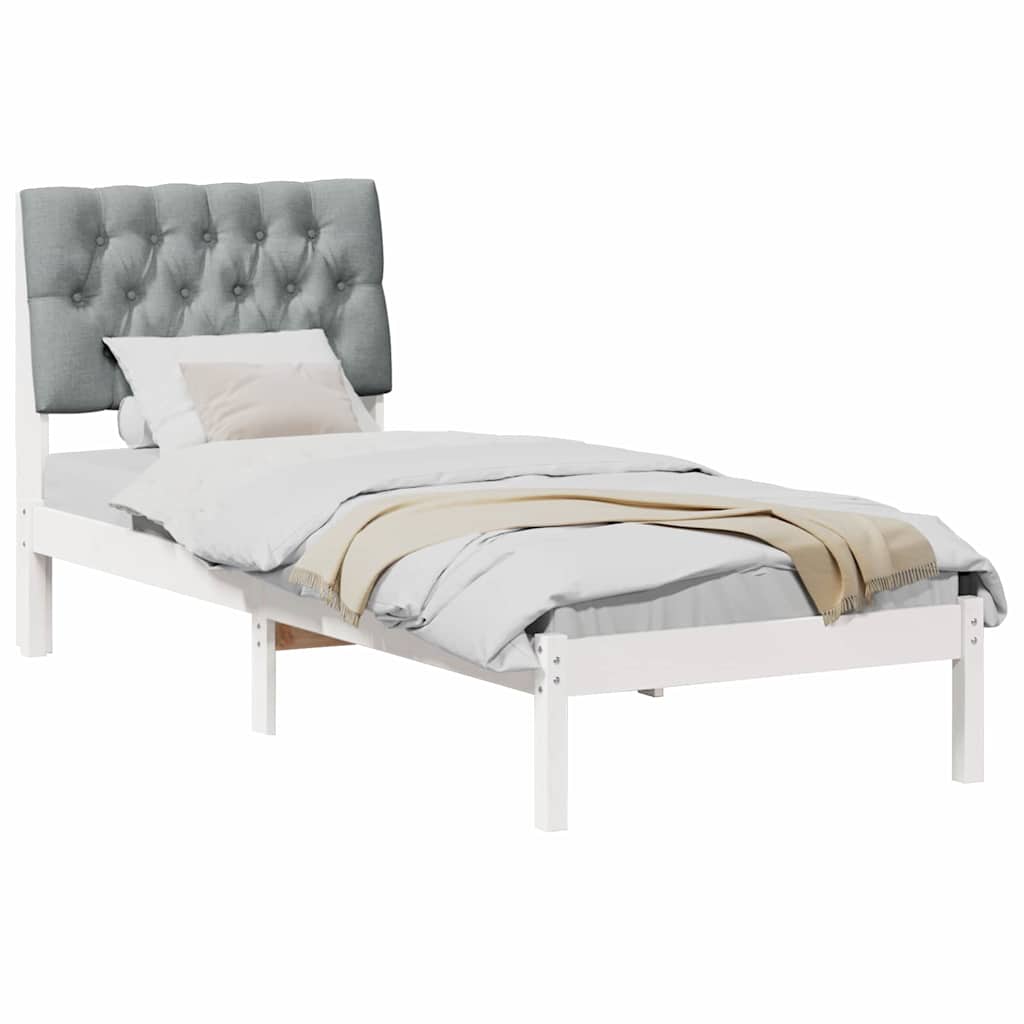 Sengestel med Polstret Hovedgavl Hvid 75 x 190 cm