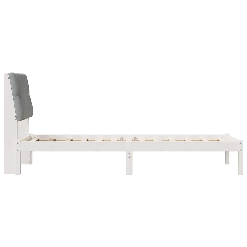 Sengestel med Polstret Hovedgavl Hvid 75 x 190 cm