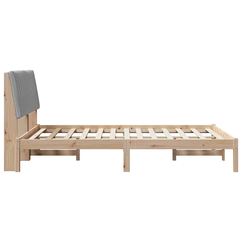 Sengestel med hovedgærde Brun 135 x 190 cm Massiv fyrretræ