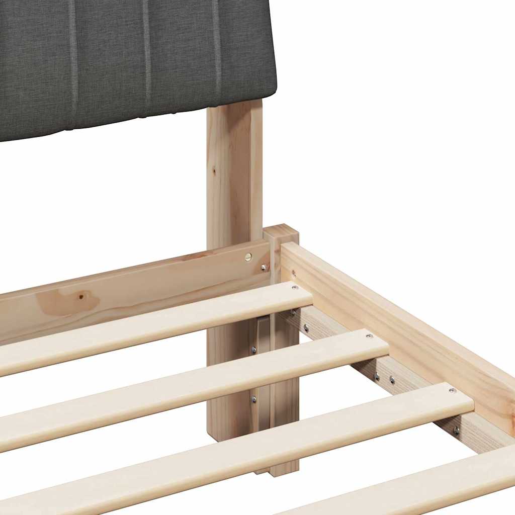 Sengestel med hovedgærde Brun 135 x 190 cm Massiv fyrretræ