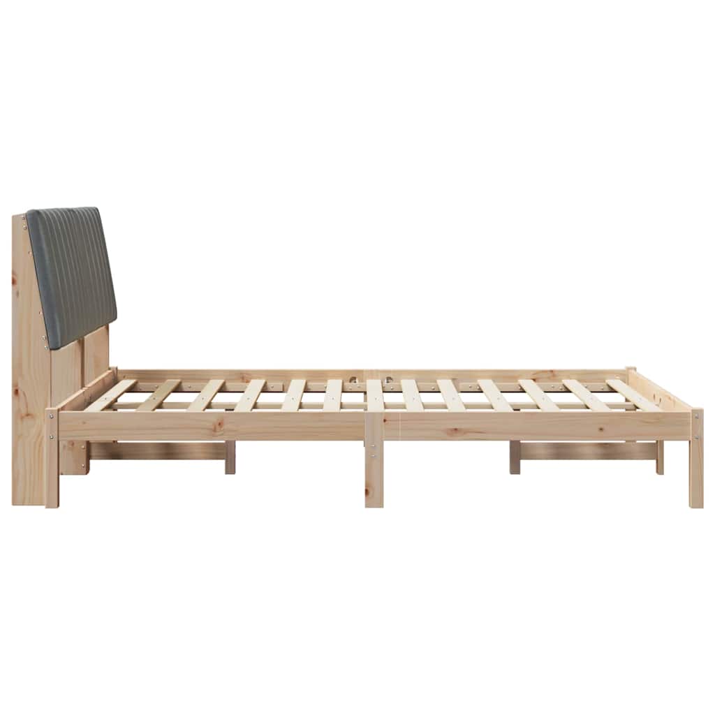 Sengestel med hovedgærde Brun 135 x 190 cm Massiv fyrretræ