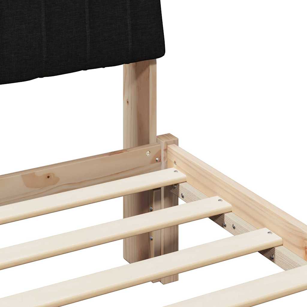 Sengestel med hovedgærde Brun 135 x 190 cm Massiv fyrretræ