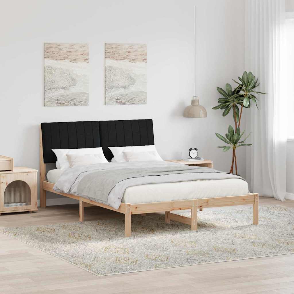 Sengestel med hovedgærde Brun 135 x 190 cm Massiv fyrretræ