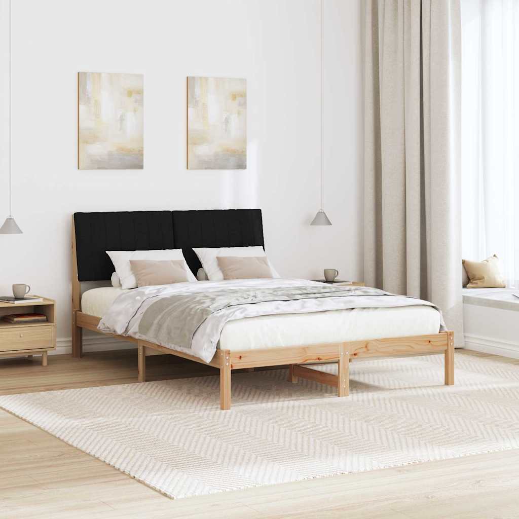 Sengestel med hovedgærde Brun 135 x 190 cm Massiv fyrretræ