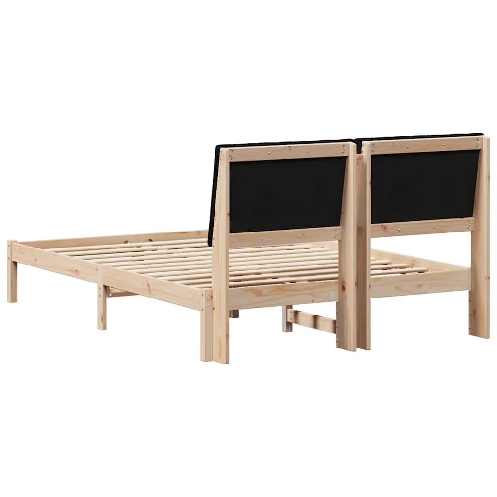 Sengestel med hovedgærde Brun 135 x 190 cm Massiv fyrretræ