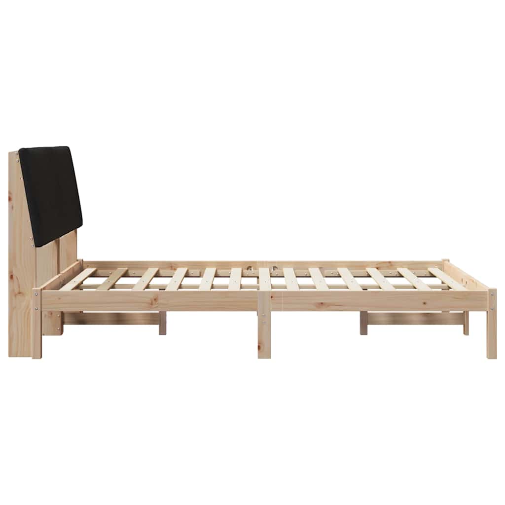Sengestel med hovedgærde Brun 135 x 190 cm Massiv fyrretræ