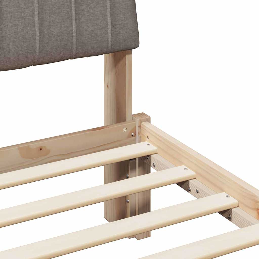 Sengestel med hovedgærde Brun 135 x 190 cm Massiv fyrretræ