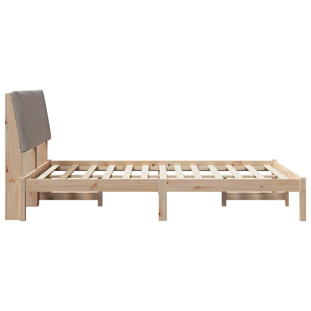 Sengestel med hovedgærde Brun 135 x 190 cm Massiv fyrretræ