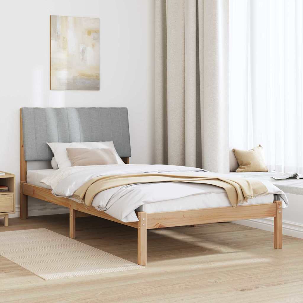 Sengestel med hovedgærde Brun 100 x 200 cm Massiv fyrretræ