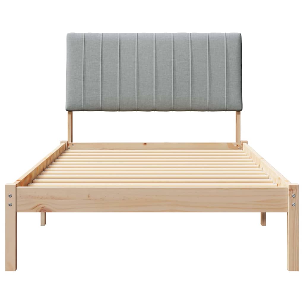 Sengestel med hovedgærde Brun 100 x 200 cm Massiv fyrretræ