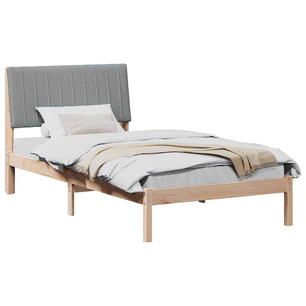 Sengestel med hovedgærde Brun 100 x 200 cm Massiv fyrretræ