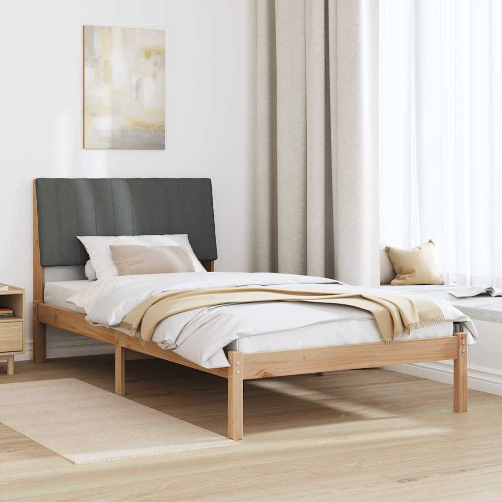 Sengestel med hovedgærde Brun 100 x 200 cm Massiv fyrretræ