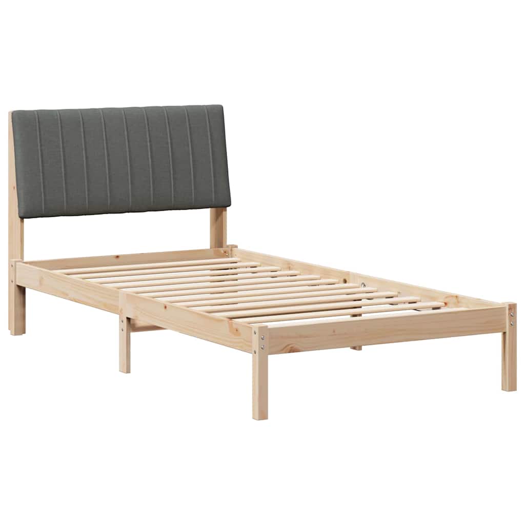 Sengestel med hovedgærde Brun 100 x 200 cm Massiv fyrretræ