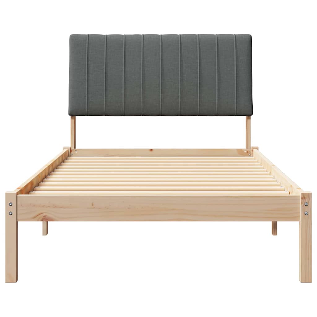 Sengestel med hovedgærde Brun 100 x 200 cm Massiv fyrretræ