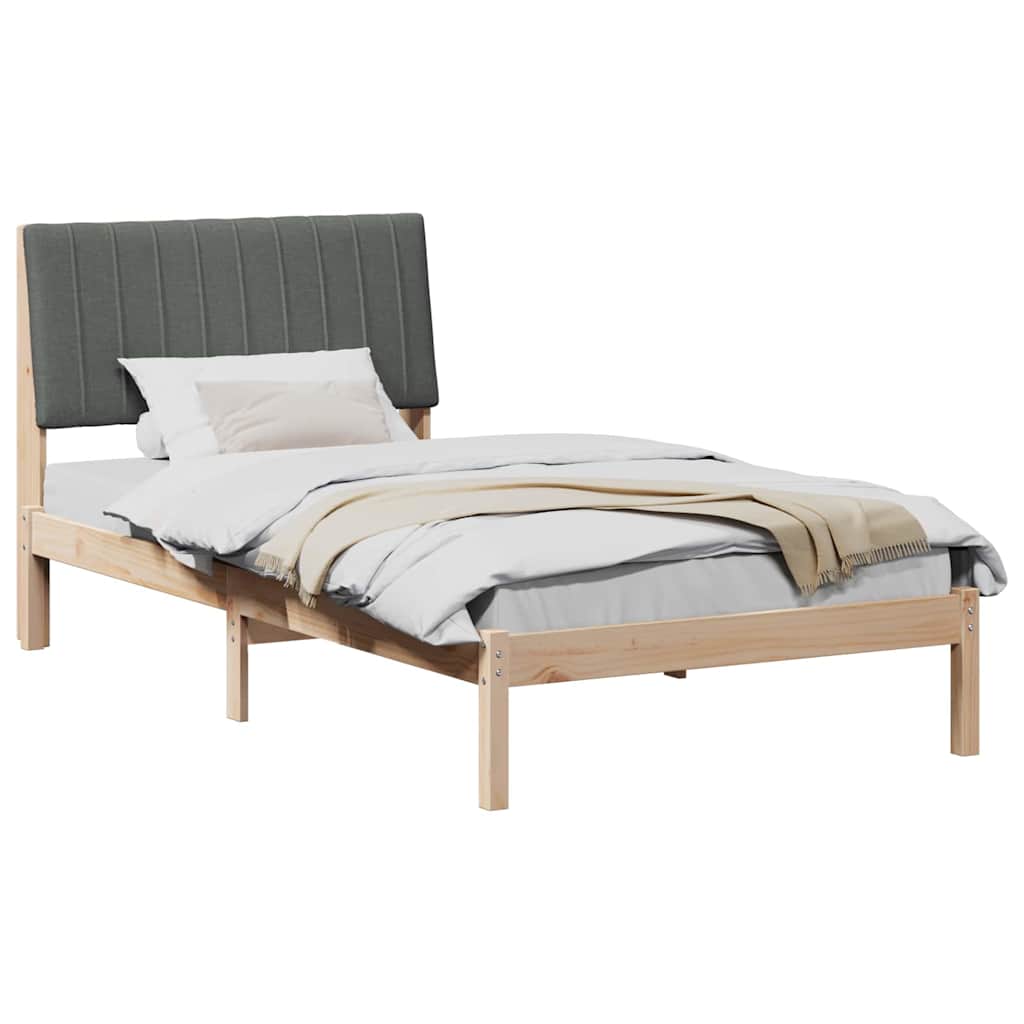 Sengestel med hovedgærde Brun 100 x 200 cm Massiv fyrretræ