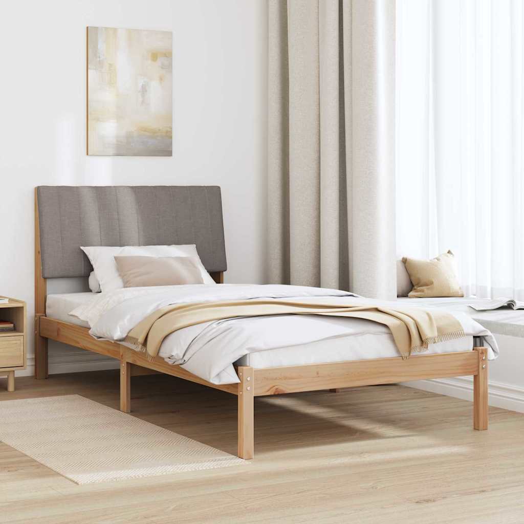 Sengestel med hovedgærde Brun 100 x 200 cm Massiv fyrretræ