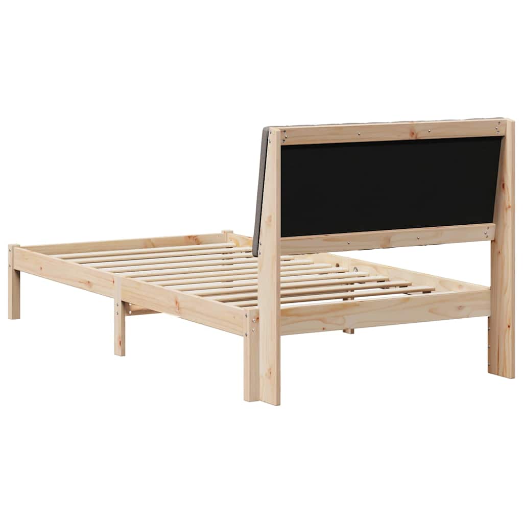 Sengestel med hovedgærde Brun 100 x 200 cm Massiv fyrretræ
