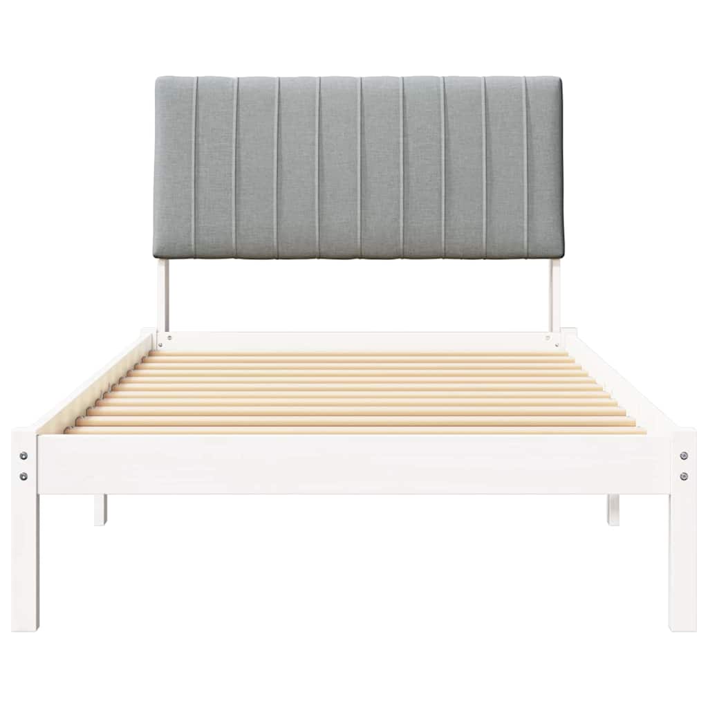 Sengestel med hovedgærde Hvid 100 x 200 cm Massiv fyrretræ